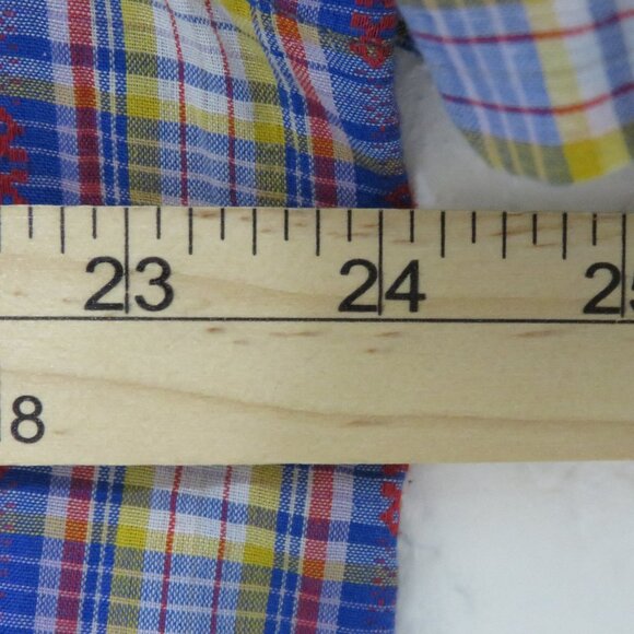 Basic Options* Men's Short Sleeve Button Down Straight Hem Pocket Plaid Shirt~XL - Picture 6 of 10